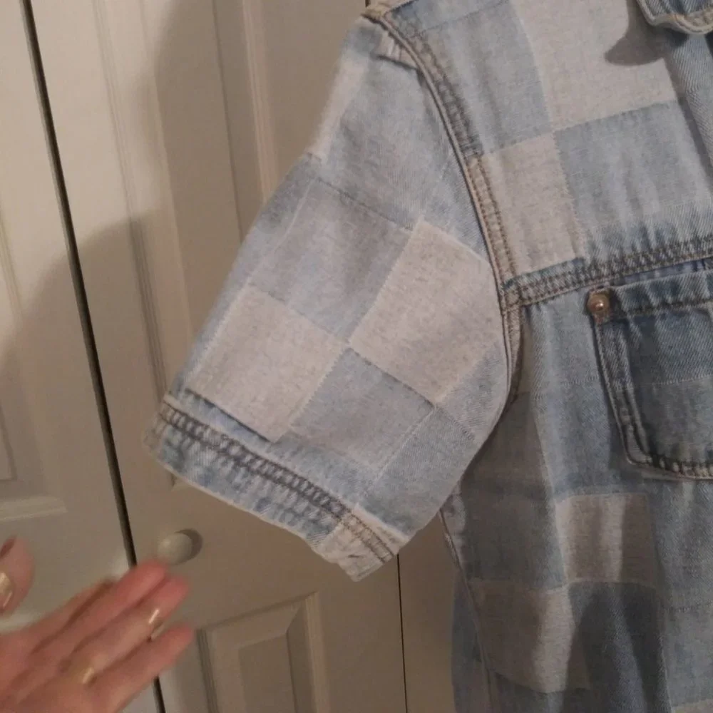 2442 Jeaniemade Size 16 (XL) Baccini Upcycled Jean Dress - Picture 8 of 11